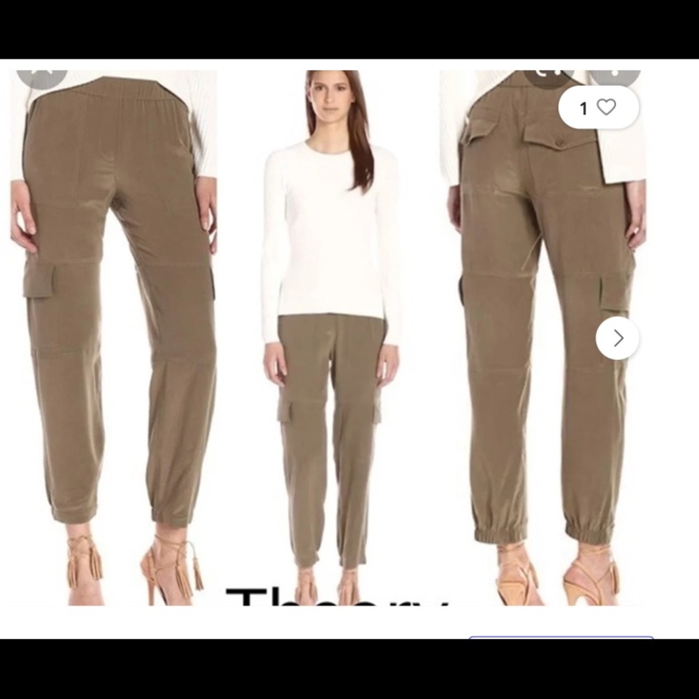 Theory Silk Cargo Pants. NWOT